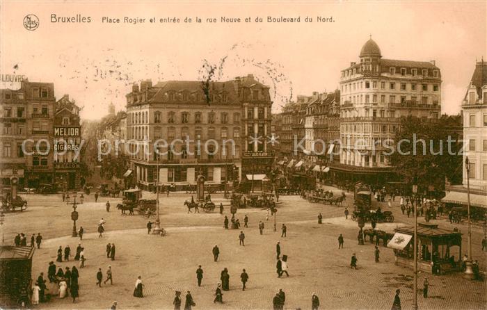 Bruxelles Bruessel Place Rogier et entree de la rue Neuve et du Boulevard du Nor