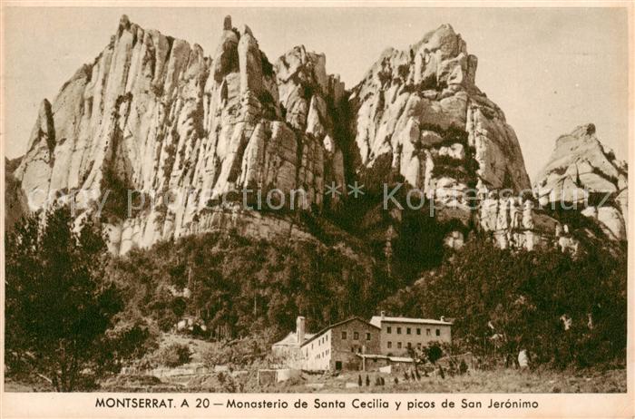 Montserrat Kloster Monasterio de Santa Cecilia y picos de San Jeronimo