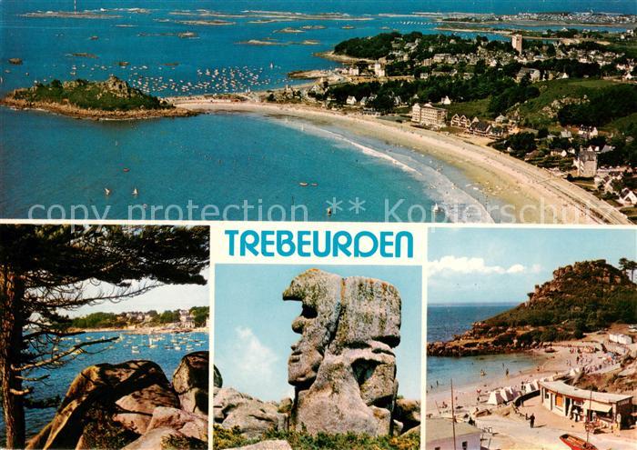 Trebeurden Vue generale le port de Trouzoul le rocher du Pere Trebeurden et le C