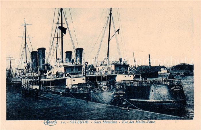 Ostende Oostende Gare Maritime Vue des Malles Poste