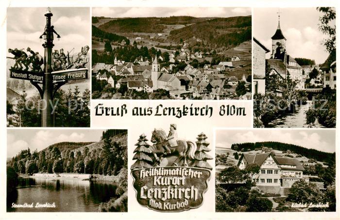 Lenzkirch Hochschwarzwald BW Wegweiser Panorama Strandbad Kirche Kurbad