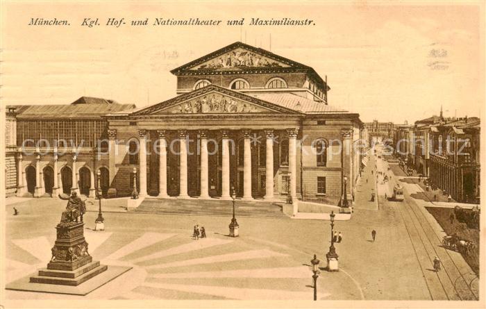 Muenchen Bayern Kgl Hof und Nationaltheater mit Maximilianstrasse