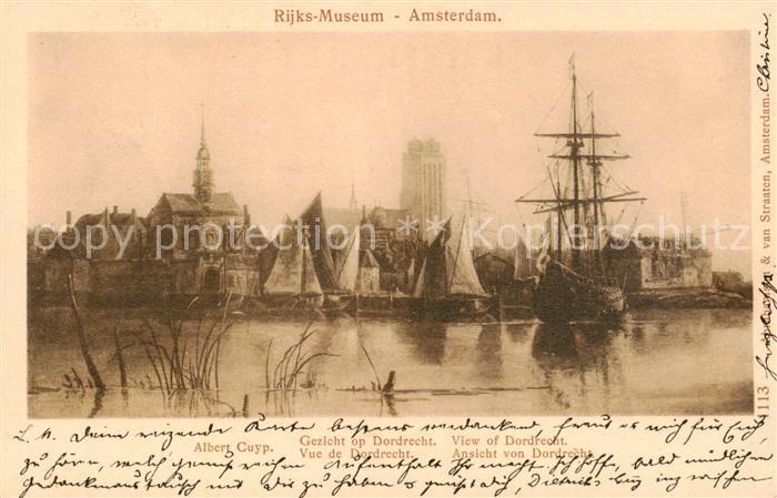 Amsterdam  NL Gezicht op Dordrecht Gemaelde Rijks-Museum Amsterdam Kuenstlerkart