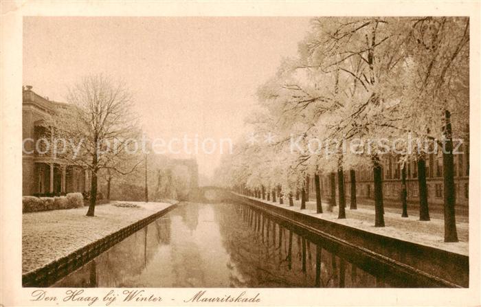 Den Haag La Haye NL bij winter Mauritskade