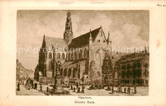 Haarlem NL Groote Kerk Kirche Denkmal Kuenstlerkarte