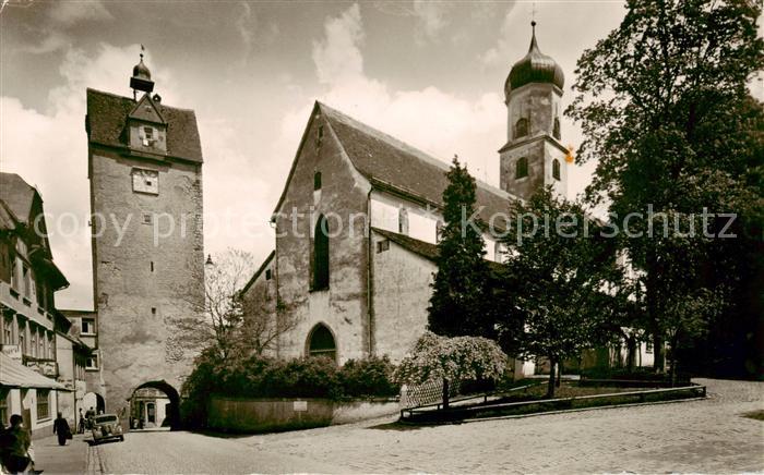 Isny Allgaeu Wassertorturm mit Nikolauskirche