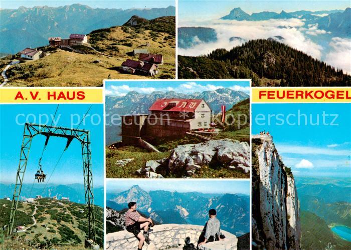 Ebensee Oberoesterreich Alpenvereinshaus Feuerkogel Alpenpanorama Hoellengebirge