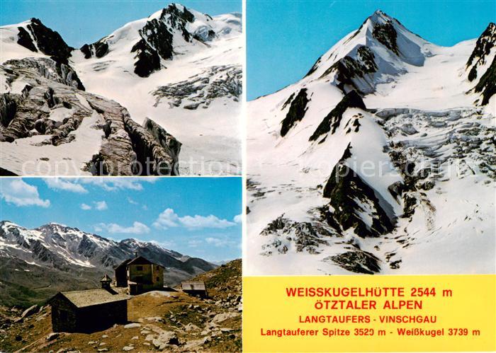 Langtaufers Graun Resia Trento IT Weisskugelhuette Berghuette oetztaler Alpen Vi