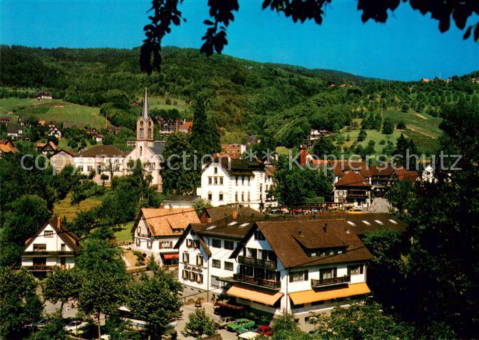 Sasbachwalden Ortsansicht mit Kirche Weinort im Schwarzwald