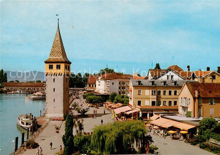 Lindau Bodensee Seepromenade mit Mangturm 13. Jhdt.