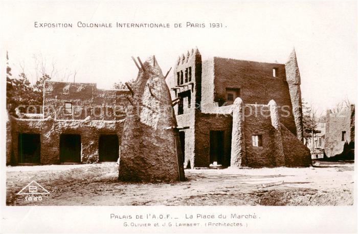 Exposition Coloniale Internationale Paris 1931 Palais de l A.O.F. La Piace du Ma