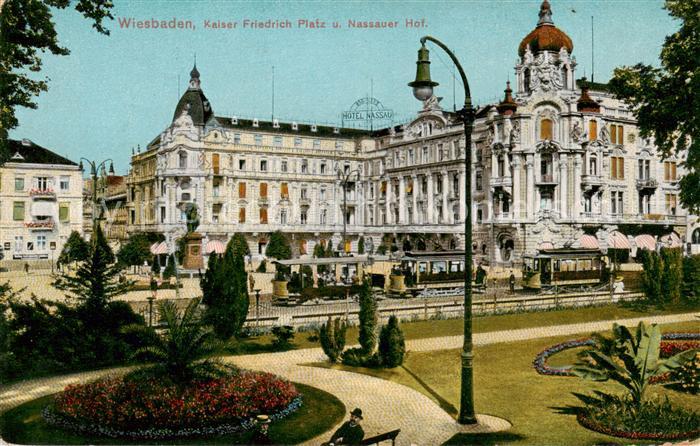Strassenbahn Wiesbaden Kaiser Friedrich Platz u. Nassauer Hof