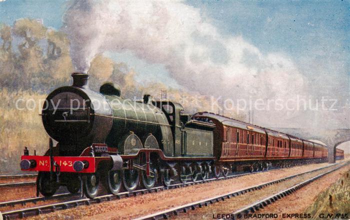 Verlag Tucks Oilette Serie Leeds and Bradford Express Dampfer