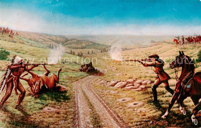 Indianer Native American Buffalo bill in Combat With
