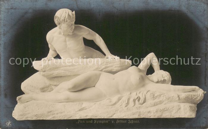 Verlag NPG Nr. Nr. 1263 Pan und Nymphe v. Arthur Schulz