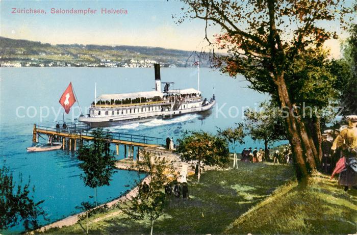 Dampfer Seitenrad Zuerichsee Salondampfer Helvetia