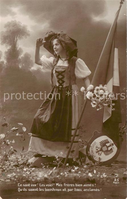 Foto AN Paris (Noyer) Nr. NR.30 Frau mit Fahne Deutsches Reich