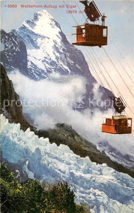 Seilbahn Cable-Car Telepherique Wetterhorn Aufzug mit Eiger