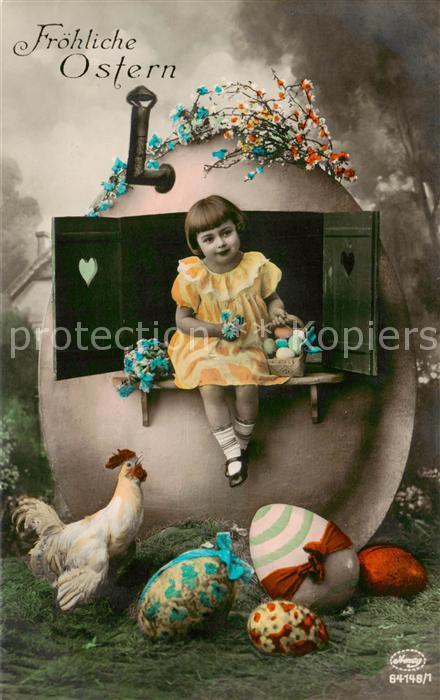 Verlag Amag Nr. Nr. 64148 1 Frohe Ostern Kind Hahn Ostereier