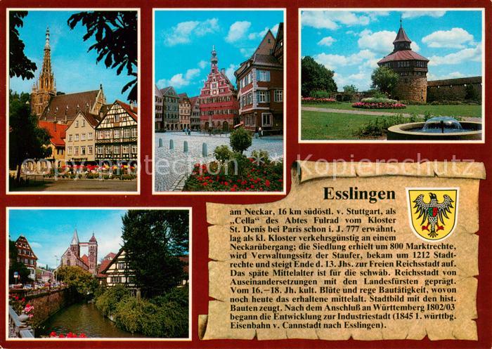 Chronik-AK Esslingen Altes Rathaus Marktplatz Stadtkirche