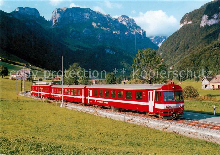 Eisenbahn Pendelzug Appenzeller Bahnen Schwendetal Bogarten Boetzal