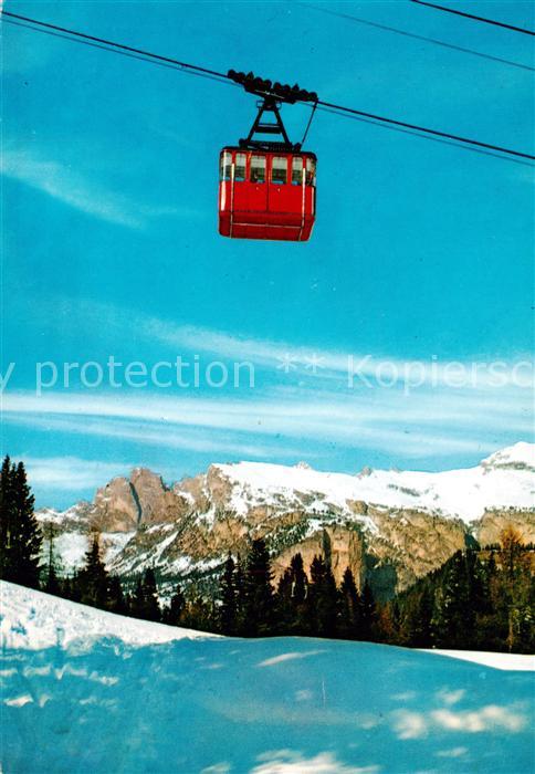 Seilbahn Cable-Car Telepherique Seilbahn Piz Sella gegen Geislergruppe