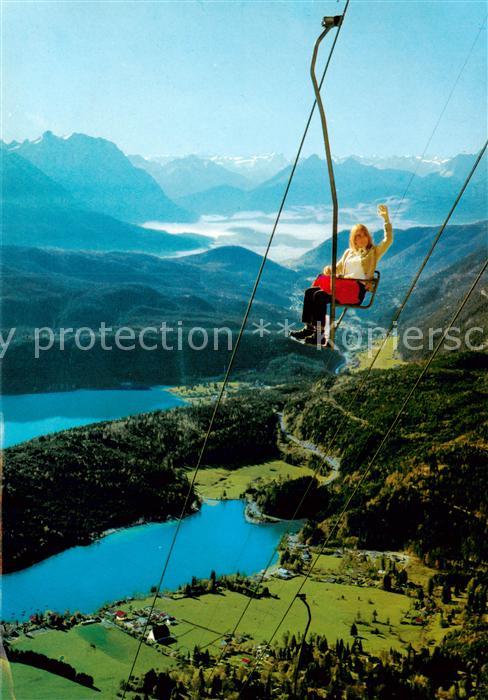 Sessellift Chairlift Telesiege Walchenseer Bergh Oberbayern Herzogstandbahn