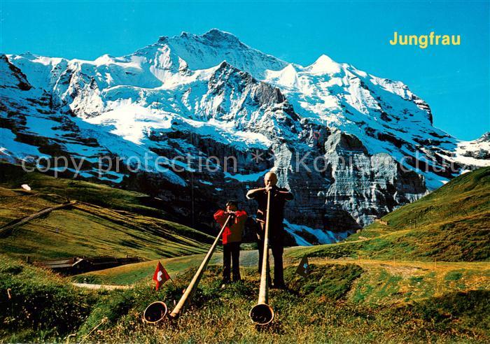 Alphorn Jungfrau Kleine Scheidegg Alphornblaeser Berner Oberland