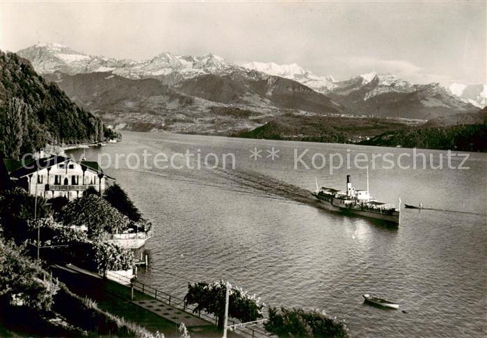 Dampfer Seitenrad Hotel Zaugg Oberhofen Thunersee