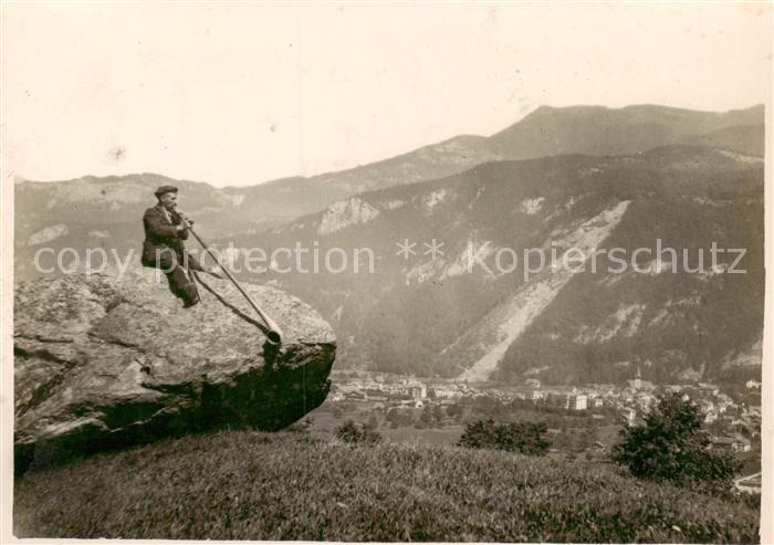 Alphorn Mann Berge Alphorn