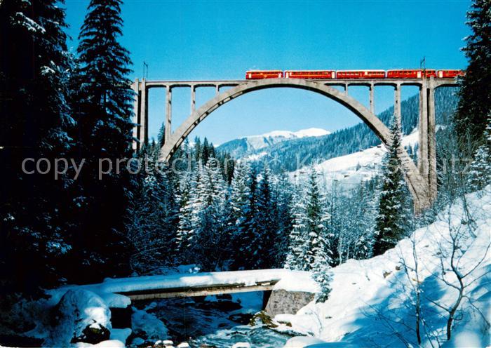 Eisenbahn Langwiesser Viedukt bei Arosa