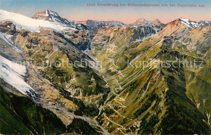 Stilfserjoch 2750m Passo dello Stelvio IT Entwicklung der Stilfserjochstrasse vo