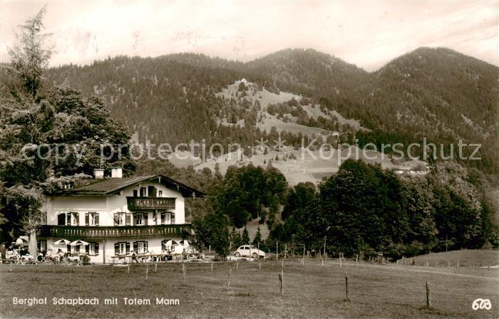 Schoenau Berchtesgaden Berghof Schapbach mit Totem Mann Berchtesgadener Alpen