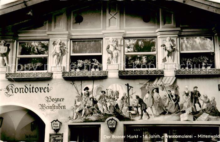Mittenwald Karwendel Tirol Bozner Markt 16. Jhdt. Frescomalerei Konditorei Bozne