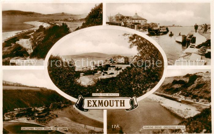Exmouth  UK View from the cliffs Harbour entrance Orcombe Marine Drive Orcombe P