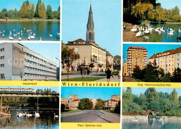 Floridsdorf Wien AT Schwanenteich Hallenbad Dag Hammarskjoeld-Hof Paul Speiser-H