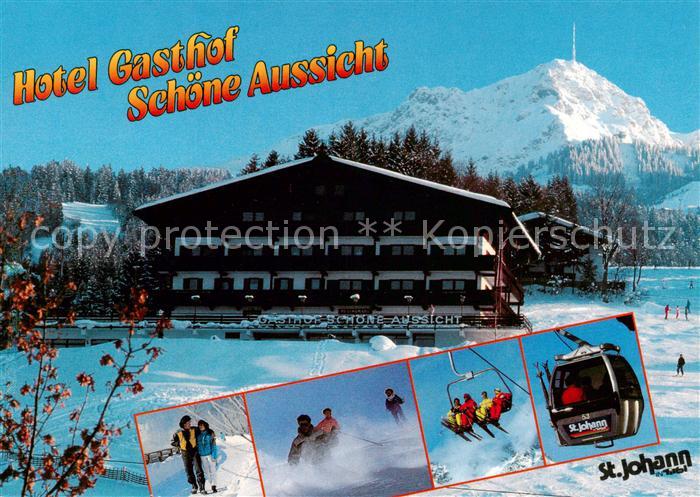 St Johann Tirol Hotel Gasthof Schoene Aussicht Bergbahn Skigebiet Alpen