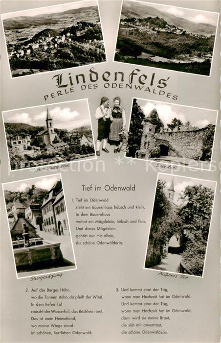 Lindenfels Odenwald Panorama Am Kurgarten Burgaufgang Burghof aeusseres Tor