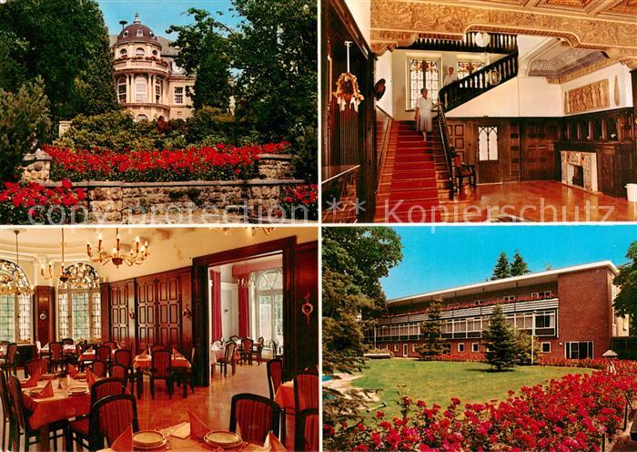 Bad Salzuflen Kur und Erholungsheim Haus Roseneck Gastraum Treppenaufgang Park