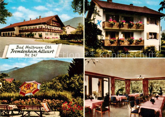 Bad Heilbrunn Fremdenheim Adlwart Garten Gastraum