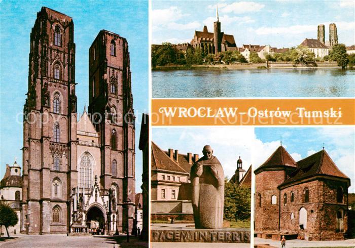 Ostrow Tumski Katedra Widok od strony OdryKrzyza Kosciol sw Marcina Ostrowa Tums