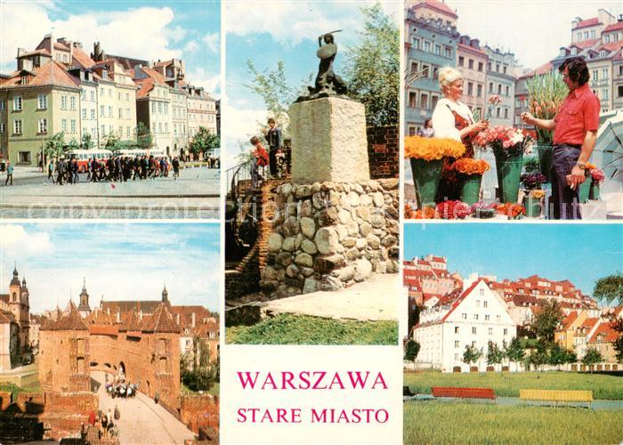 Warszawa Plac Zamkowy Warszawska Syrenka Rynku Starego Miasta Barakan Domy staro