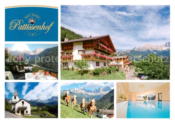Tiers Tires Rosengarten Trento IT Hotel Pension Pattissenhof Terrasse Kirche Haf