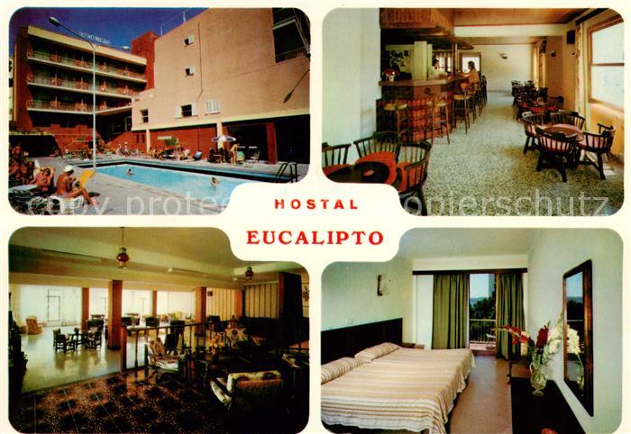 Paguera Mallorca Islas Baleares ES Hostal Eucalipto Pool Bar Speisesaal Zimmer