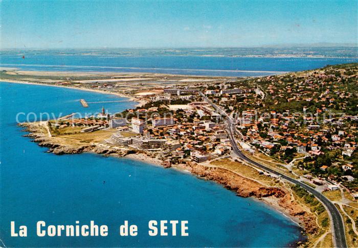 Sete Cette 34 Vue aerienne En arriere plan le Bassin de Thau