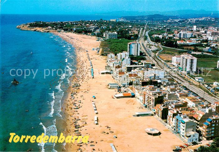 Torredembarra Tarragones ES Playa Fliegeraufnahme