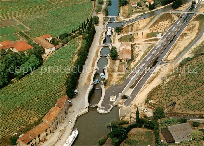 Canal du Midi Ecluse de Fonseranes Vue aerienne