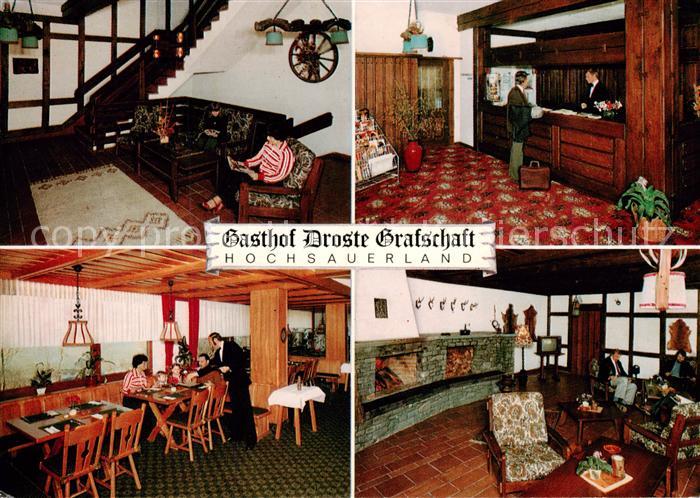 Schmallenberg Gasthof Droste Grafschaft Rezeption Gastraeume