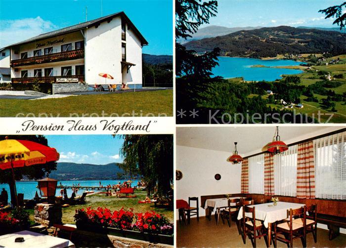 Keutschach See Pension Haus Vogtland Terrasse Gaststube Panorama