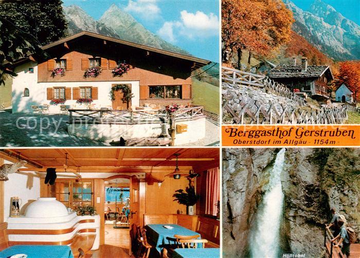 Oberstdorf Berggasthof Gerstruben Terrasse Gaststube Hoelltobel